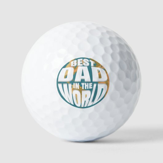 Beste vader ter wereld Vaderdag Retro Earth Golfballen (Voorkant)