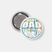 Beste vader ter wereld Vaderdag Retro Earth Magneet (Voorkant / Achterkant)