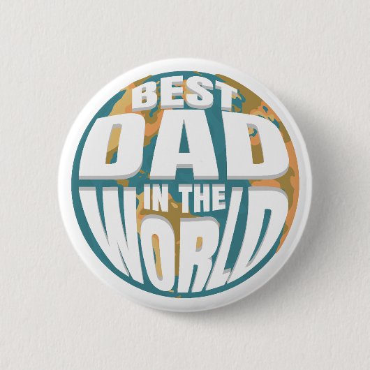 Beste vader ter wereld Vaderdag Retro Earth Ronde Button 5,7 Cm (Voorkant)