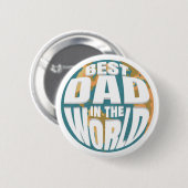 Beste vader ter wereld Vaderdag Retro Earth Ronde Button 5,7 Cm (Voorkant /achterkant)
