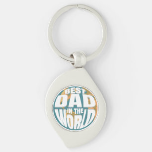 Beste vader ter wereld Vaderdag Retro Earth Sleutelhanger