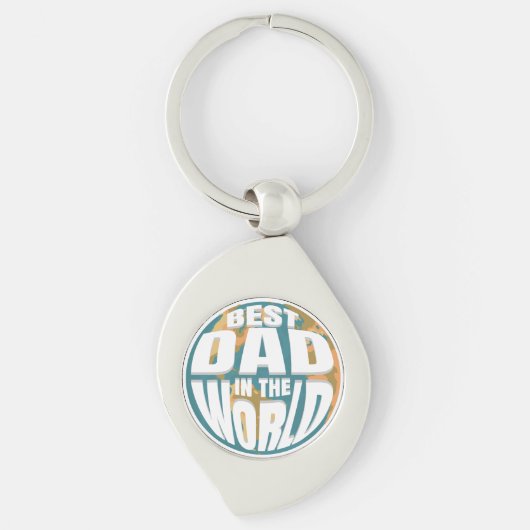 Beste vader ter wereld Vaderdag Retro Earth Sleutelhanger (Voorkant)
