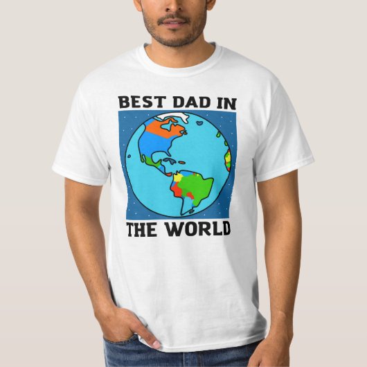 Beste vader ter wereld - zwarte tekst t-shirt (Voorkant)