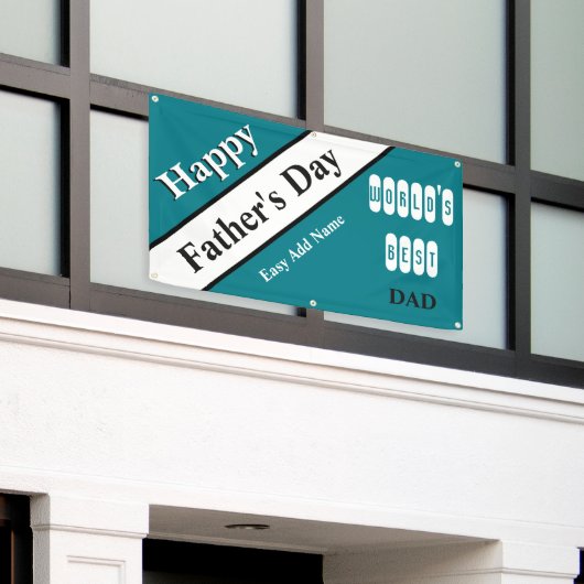 Beste vader Turquoise Banner (Buitenkant Gebouw)