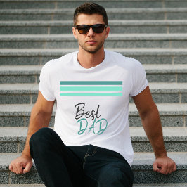 Beste vader Turquoise Modern Script Father Day T-shirt