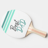 Beste vader Turquoise Modern Script Father Day Tafeltennisbatje (Zijkant)