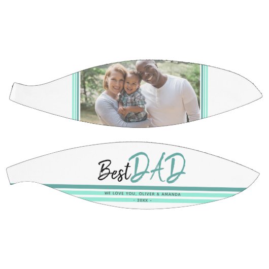Beste vader Turquoise Modern Typografie Foto Basketbal (Panelen)