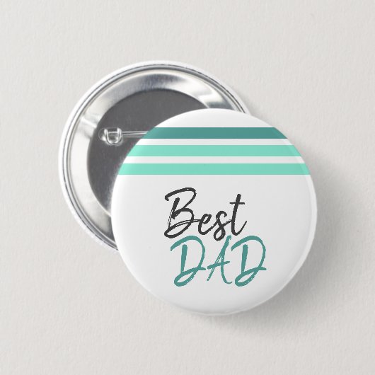 Beste vader Turquoise Modern Typografie Vader Dag Ronde Button 5,7 Cm (Voorkant /achterkant)