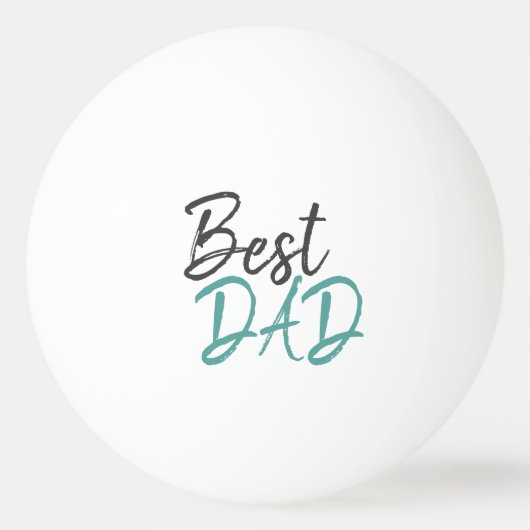 Beste Vader Turquoise Script Vaderdag Pingpongbal (Voorkant)