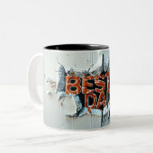 Beste vader tweekleurige koffiemok (Voorkant links)