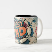 Beste vader tweekleurige koffiemok (Voorkant rechts)