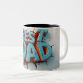 Beste vader tweekleurige koffiemok (Voorkant rechts)