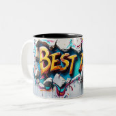 Beste vader tweekleurige koffiemok (Voorkant links)