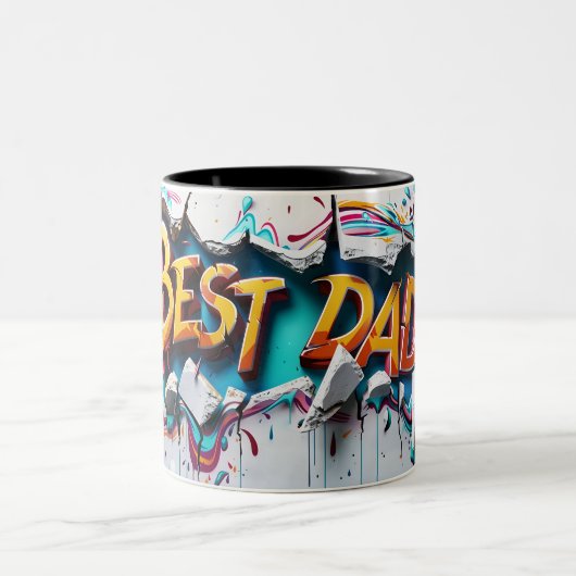 Beste vader tweekleurige koffiemok (Center)