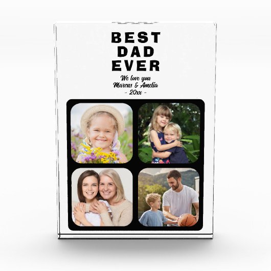 Beste vader vader 4 familie fotoblokken (Voorkant)