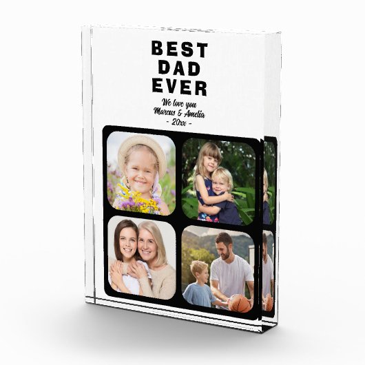 Beste vader vader 4 familie fotoblokken (Rechts)