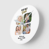 Beste vader vader 4 familiefoto ronde klok (Hoek)