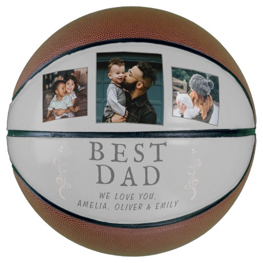 Beste vader Vader Foliage 3 Aangepast fotocollage Basketbal (Voorkant)
