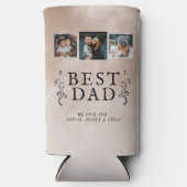 Beste vader Vader Foliage Aangepast 3 Foto Collage Seltzer Blikjeskoeler (Voorkant)