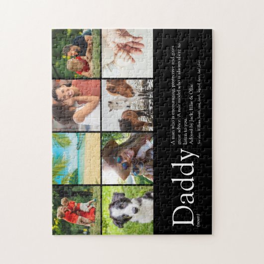 Beste vader vader Vader Definitie 6 Foto's Zwart Legpuzzel (Verticaal)