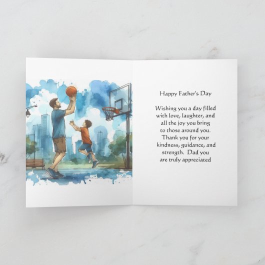 Beste vader Vaderdag basketbal Kaart (Binnen)