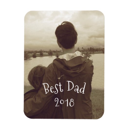 Beste vader Vaderdag Foto Magnet met jaar Magneet (Verticaal)
