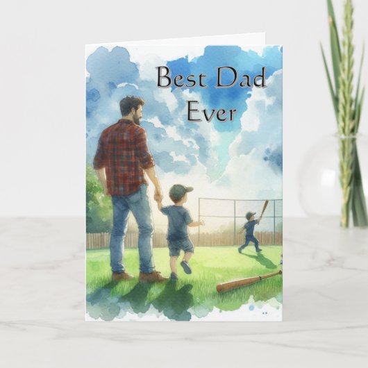Beste vader Vaderdag honkbal Kaart (Voorkant)