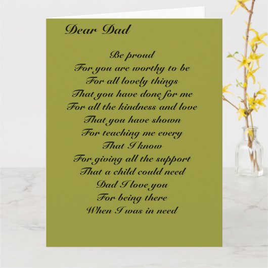 Beste vader vaderdag kaart (Gele Bloem)
