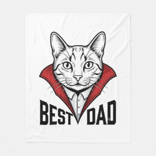 Beste Vader Vampier Kat Vintage Gravure Ontwerp_1 Fleece Deken