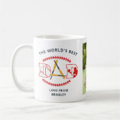 Beste vader van Baseball Aangepaste Fotonaam ter w Koffiemok (Links)