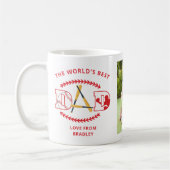 Beste vader van Baseball Aangepaste Fotonaam ter w Koffiemok (Links)