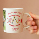 Beste vader van Baseball Aangepaste Fotonaam ter w Koffiemok<br><div class="desc">'s Werelds beste pap van de Aangepaste honkfoto van de Baseball Coffee Mugs bevat een van je favoriete foto's met de tekst 'De beste vader ter wereld' in het moderne script en je aangepaste tekst in het midden. Gepersonaliseerd door de tekst in de tekstvakjes uit te geven verstrekt en uw...</div>