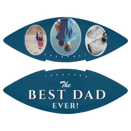 Beste vader van Blauw vader 3 Foto Collage American Football (Panelen)