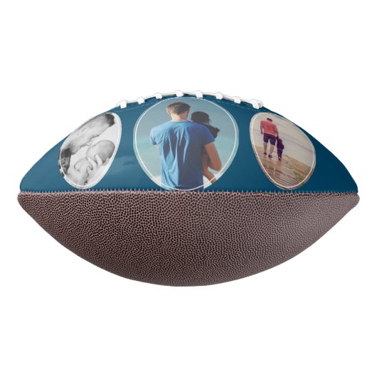 Beste vader van Blauw vader 3 Foto Collage American Football (Gedraaid 90)