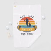 Beste vader van de familie Par Golfing Fathers Day Golfhanddoek (Insitu)