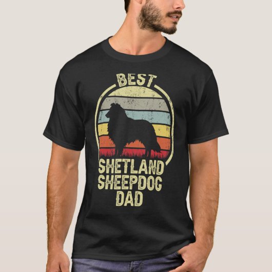 Beste vader van de hond -  Sheltie Shetland Zij T-shirt (Voorkant)