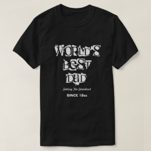 Beste vader van de wereld, gepersonaliseerd zwart t-shirt