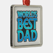Beste vader van de wereld metalen ornament (Rechts)
