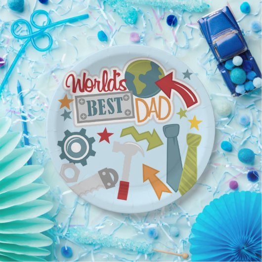 Beste vader van de wereld papieren bordje (Feest)