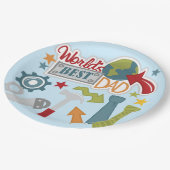 Beste vader van de wereld papieren bordje (Gekanteld)