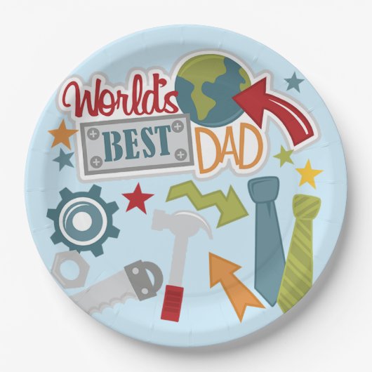 Beste vader van de wereld papieren bordje (Voorkant)