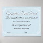 Beste vader van de wereld poster (Voorkant)