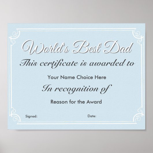 Beste vader van de wereld poster (Voorkant)