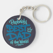 Beste Vader van de Wereld T-shirt Sleutelhanger (Achterkant)