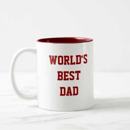 Beste vader van de wereld tweekleurige koffiemok (Links)