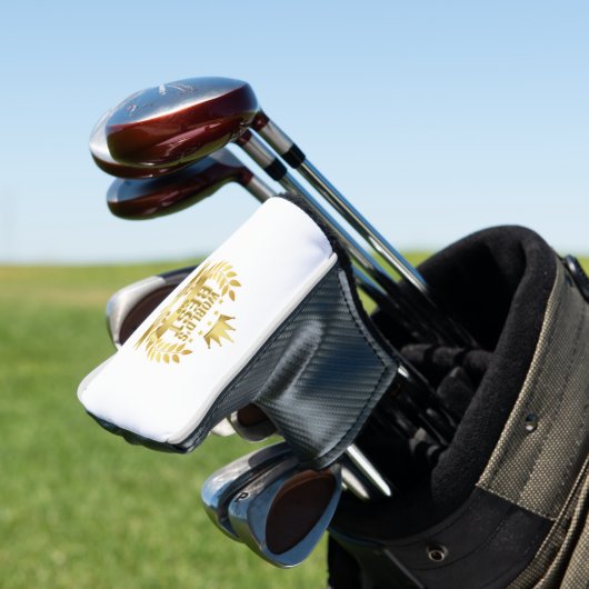 Beste Vader van de Wereld Vader Goud 5 Sterren Golfheadcover (Insitu)
