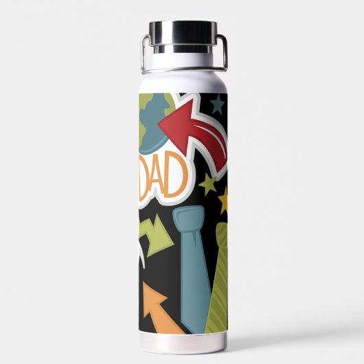 Beste vader van de wereld waterfles (Achterkant)