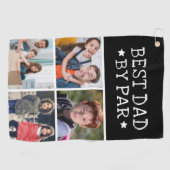 Beste vader van foto's collage golfhanddoek (Horizontaal)