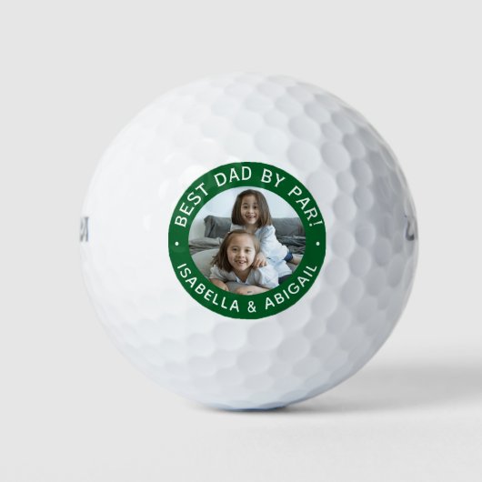 Beste vader van foto's Groene Golf Balls Golfballen (Voorkant)