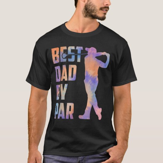 Beste vader van Par Ball Disc Papa Golfer Tie Dye T-shirt (Voorkant)